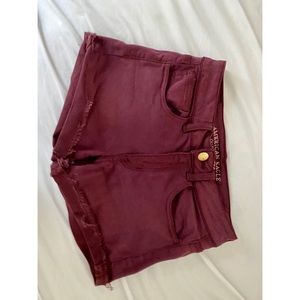 Maroon Hi-Rise Shortie in Maroon